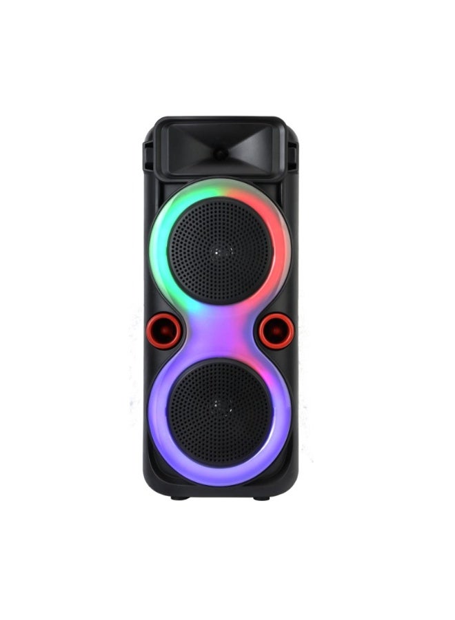 Gamma GT-888 Dual 8" Portable Bluetooth Speaker – 2400mAh Battery, Type-C Charging, Black - Image 3